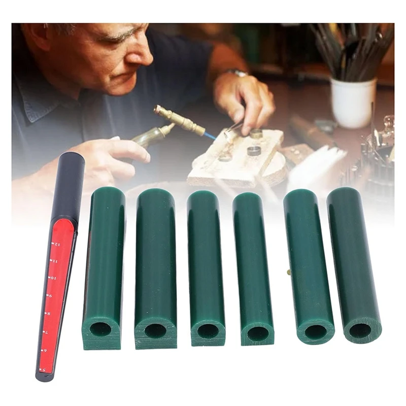 AU67-Rings Wax Tube Set, 6 Sizes Carving Wax Tubes With Cutter Ruler For Jewelry Rings Casting Handicrafts, Jewelry Tools