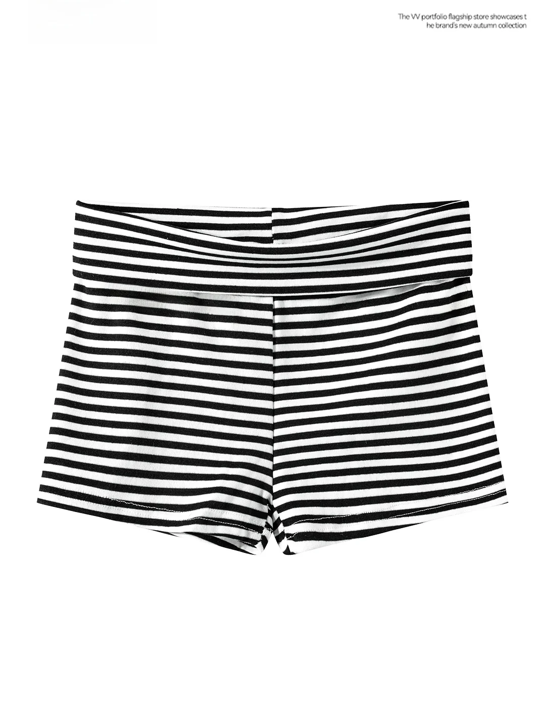High Waist Slim Fit Short Pants Women's Summer Outerwear Black White Striped Sexy Base Layer Pants Korean Style Trendy Girl