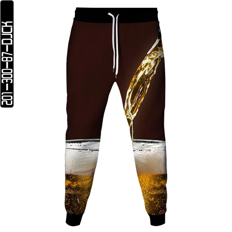 Bier Cocktail Wein Getränk jubelt Flasche drucken Männer Jogging hose Frauen Mode Jogging hose lässig im Freien Party Hose Größe S-6XL