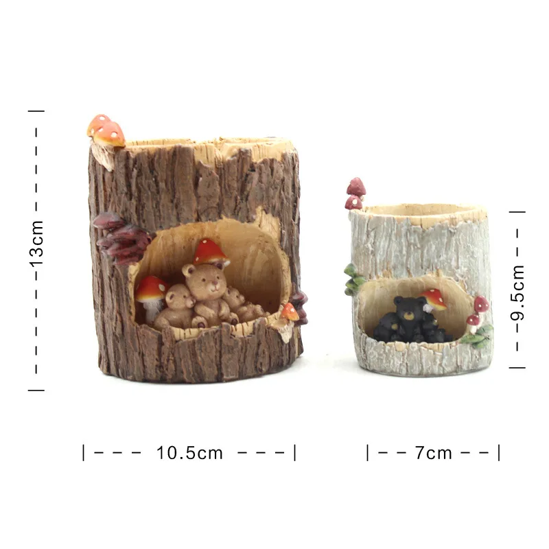 1Pc Creative Tree Hole Pots Micro Landscapes Tabletop Potted Plants Office Ornaments