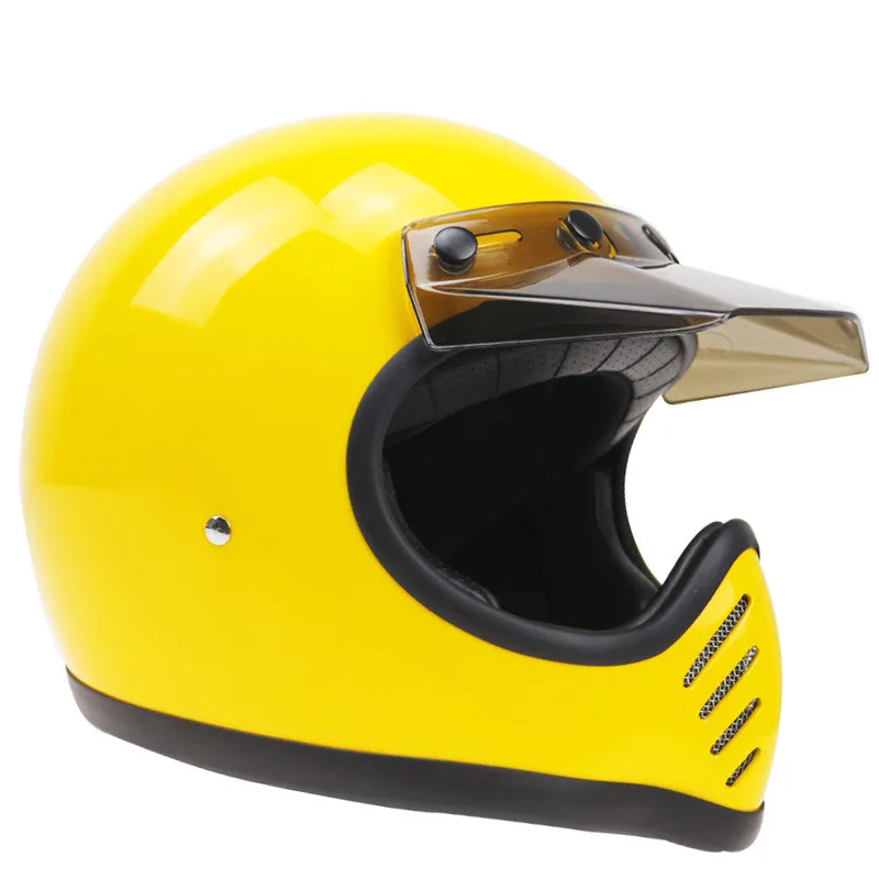 Four Season Retro Open Face Helmet Motorcycle 3/4 Pu Leather Helmet Capacete Moto with Racing Helmet Protective Goggles Mask