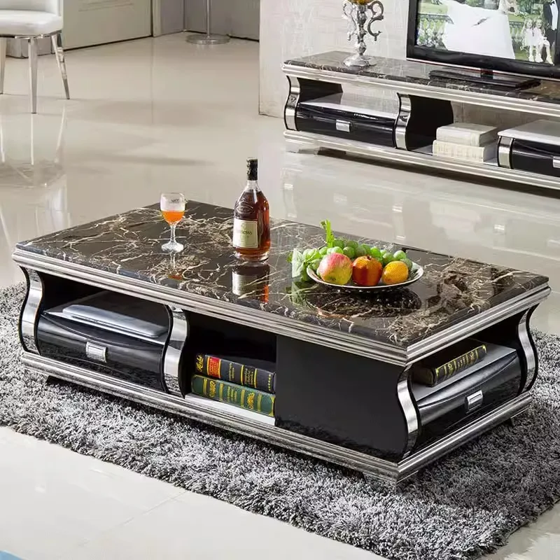 Nordic Designer Coffee Table Gray Vintage Rustic Marble White Coffee Table Luxury Space Saving Meuble Salon Furniture Home