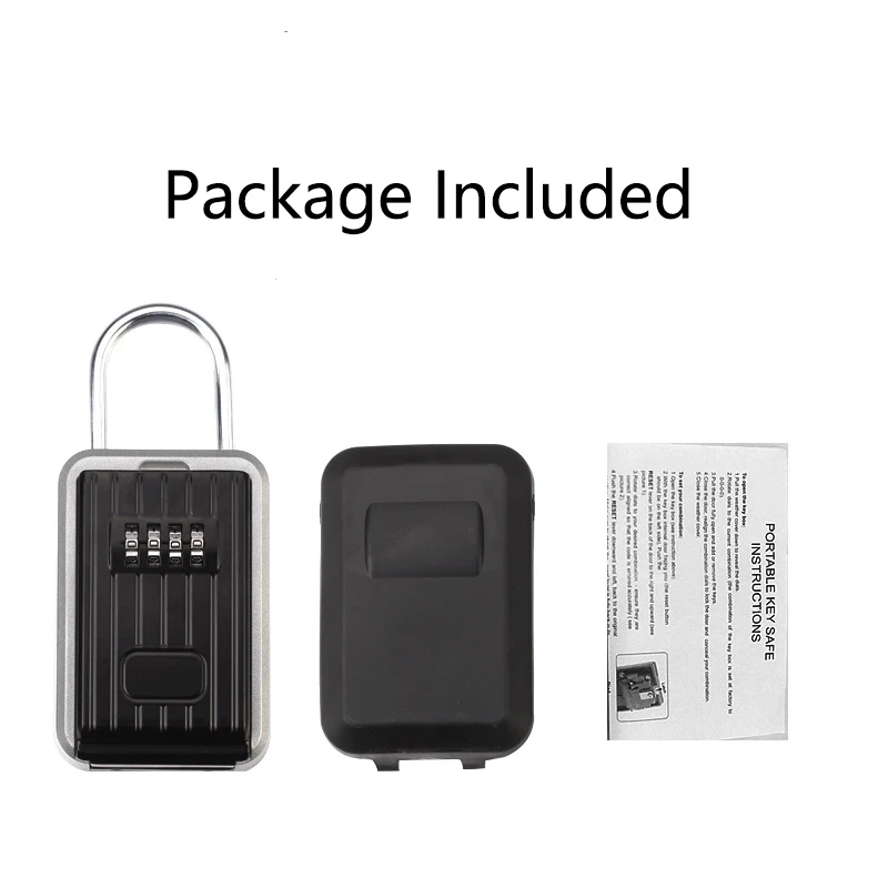 Key Lock Box, Key Storage Lock Box Aluminium Alloy Key Safe Box Weatherproof 4 Digit Combination for Indoors and Outdoors