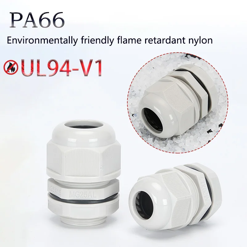 5/10/50PCS Waterproof Cable Connector PA66 Black White Gray Plastic Nylon Fixed Connector Sealed Flame Retardant IP68 M8-M50