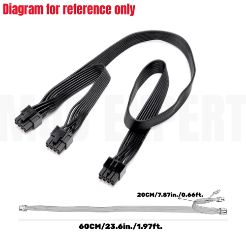 Imagen 2 del producto PSU 8Pin a PCI-e Dual 8Pin 6 + 2Pin Cable de alimentación Modular para tarjeta gráfica GPU para Gigabyte GP-P750GM, GP-P850GM, GP-P1000GM Power
