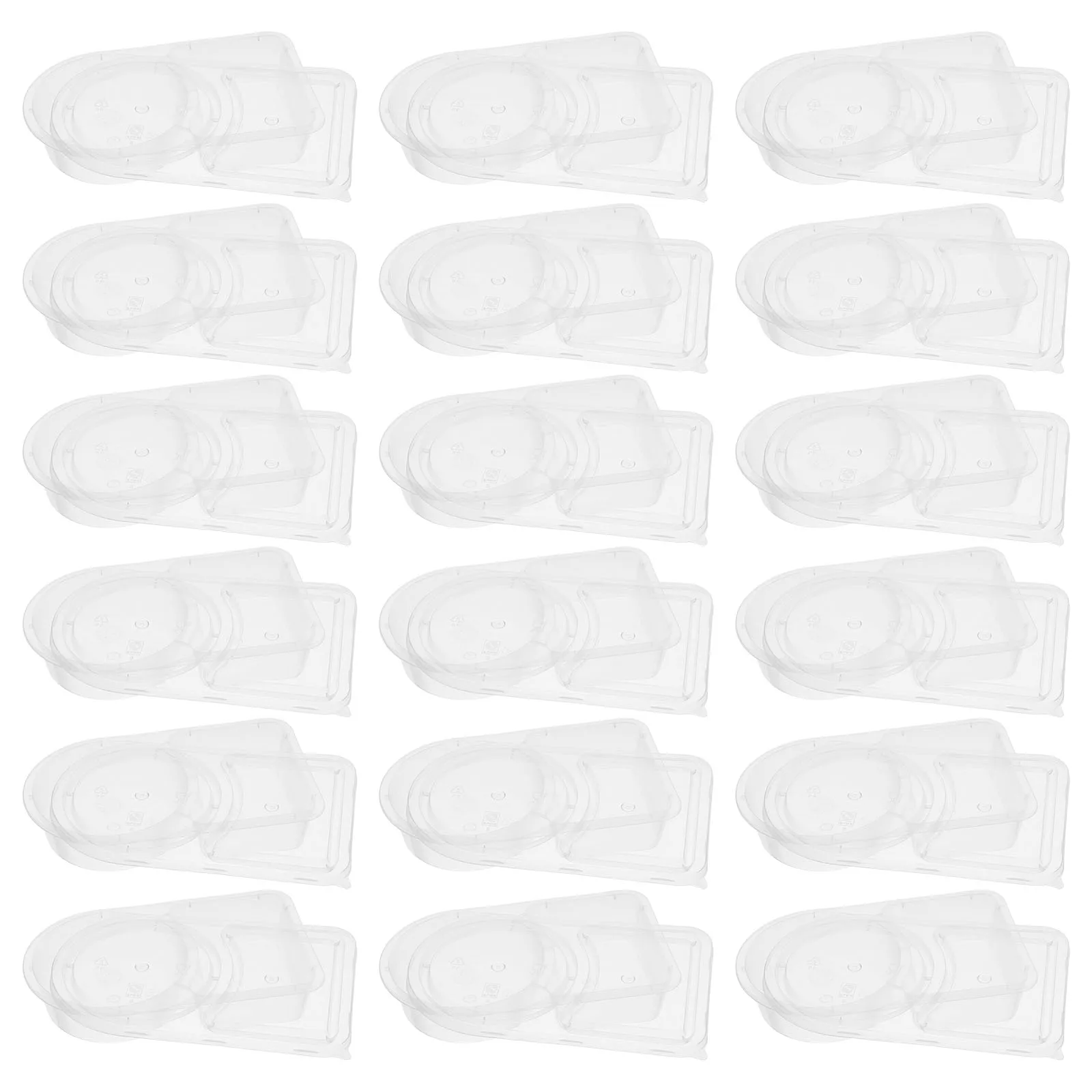 

50pcs Disposable Sauce Box Compartment Condiment Container Double Lids Clear Plastic Dipping Bowl Snack Dressing Storage Cups