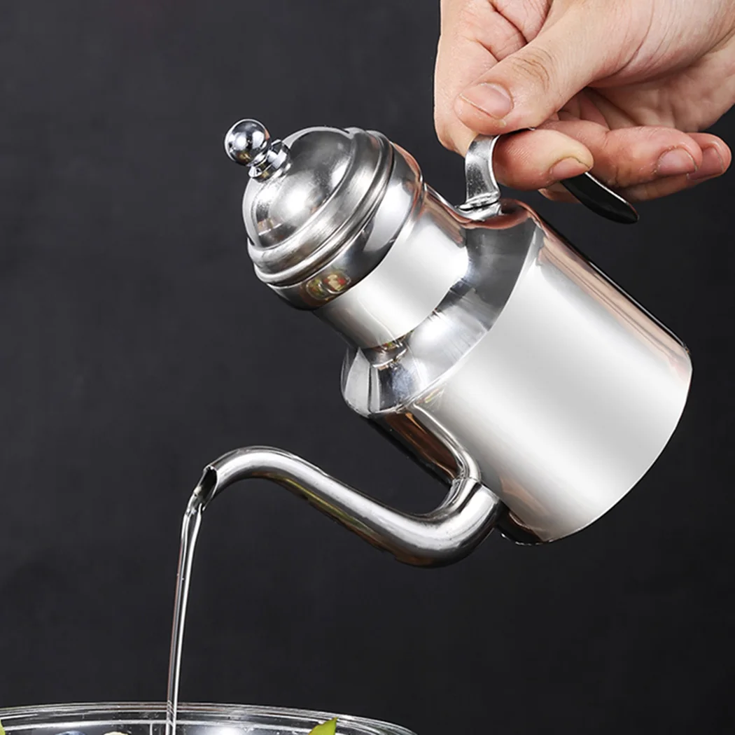Home Oil Vinegar Dispenser Household Jug Kitchen Silver Stainless Steel 1pc Vinegar 310ML Dispenser Oil Brand New