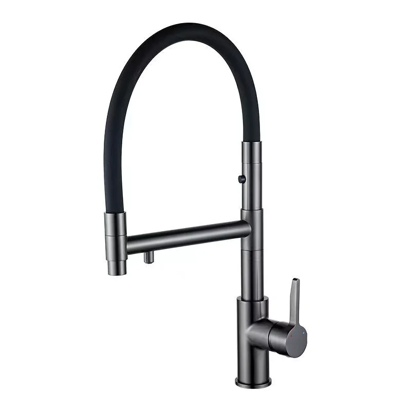 

Brass Purified Water Kitchen Faucets 360 Degree Rotation Style Hot & Cold Mixer Taps New Arrivals Double Handle Gun Grey/Chrome