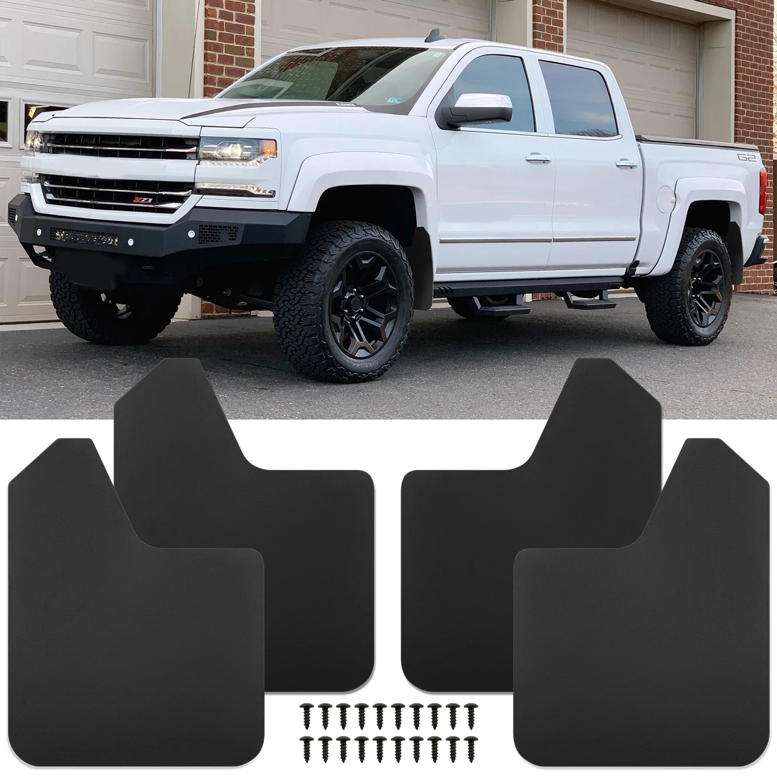 For Chevrolet Silverado 1500 4Pcs Wide Rally Mud Flaps Splash Guards Mudguards