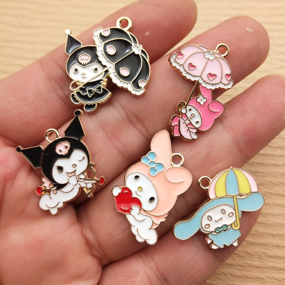 10pcs Enamel Cartoon Charm for Jewelry Making Zinc Alloy Gold Plated