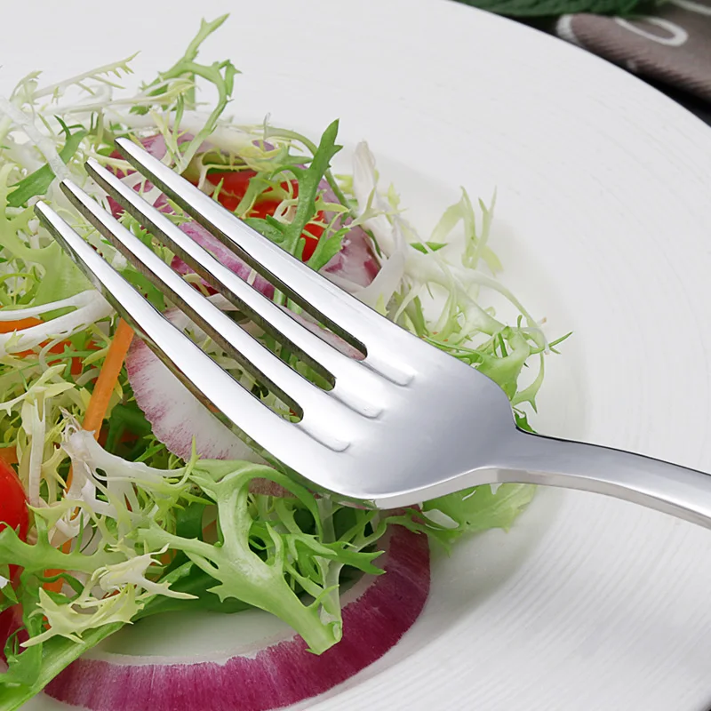 6pcs 304 Stainless Steel Dinner Fork Thickness Dessert Cake Fruit Forks Korean Tableware Lunch Fork Flatware set 15/18/21CM