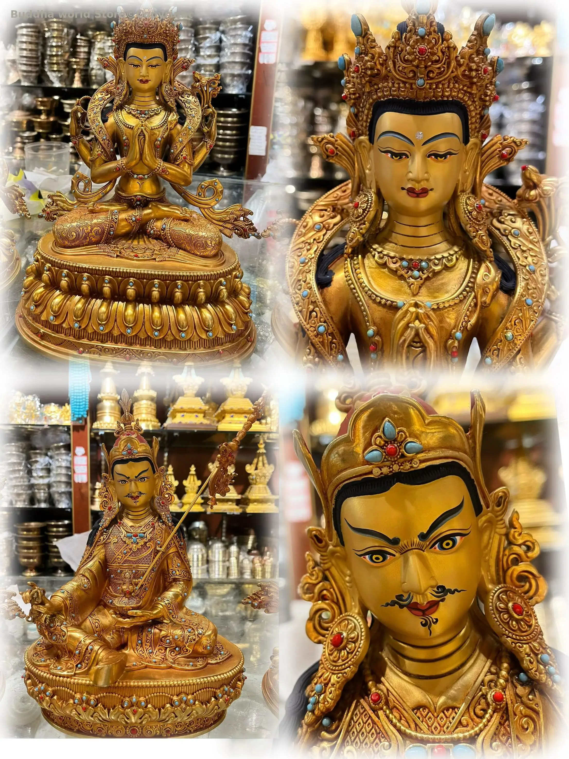 TOP quality Holy dignified Buddha statue copper carved statue Buddhist lama monk worship GUAN YIN Rinpoche  home offering 21cm