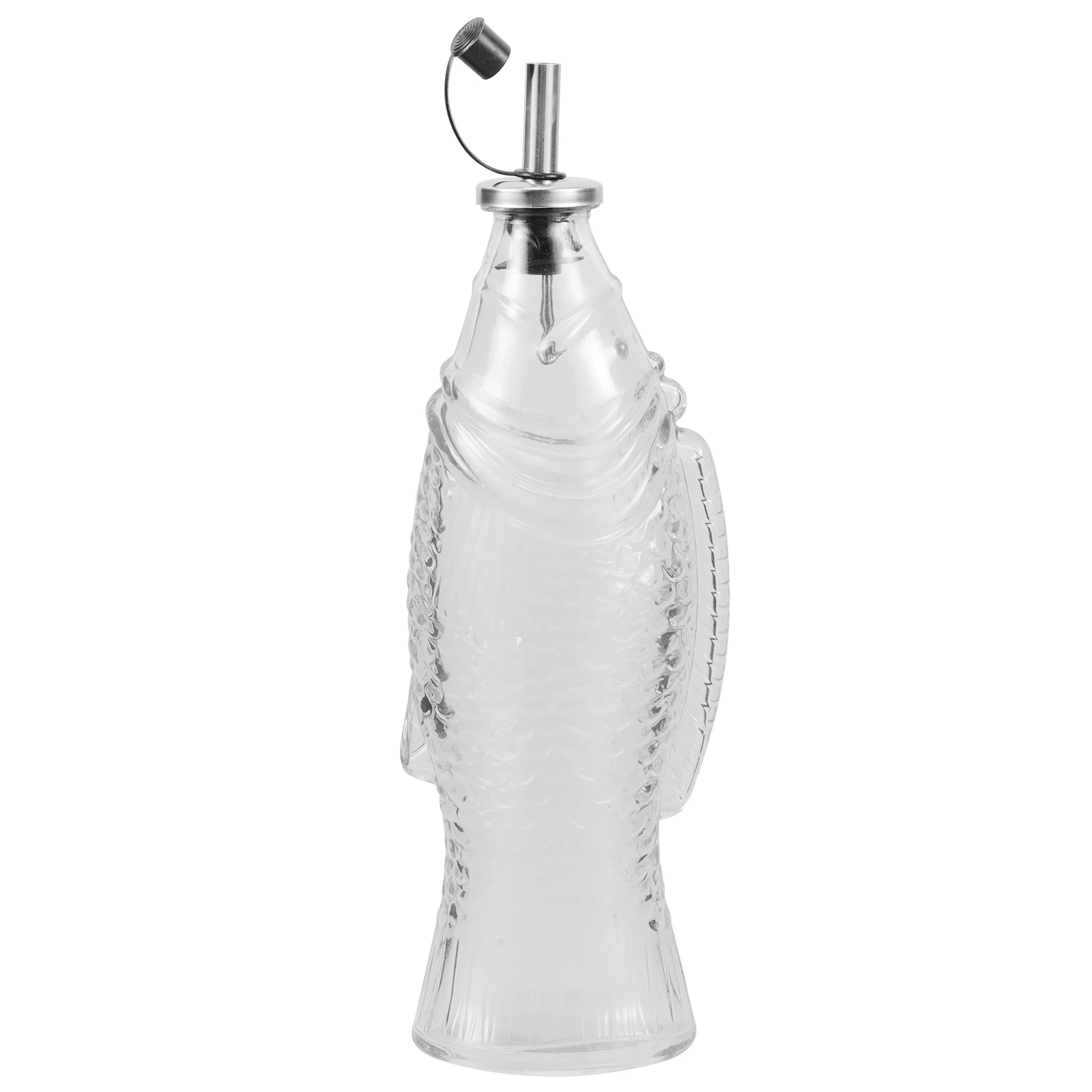 

500Ml Clear Fish Shaped Glass Oil Dispenser Bottle Kitchen Seasoning Container for Cooking Olive Vinegar Storage Ergonomic Grip