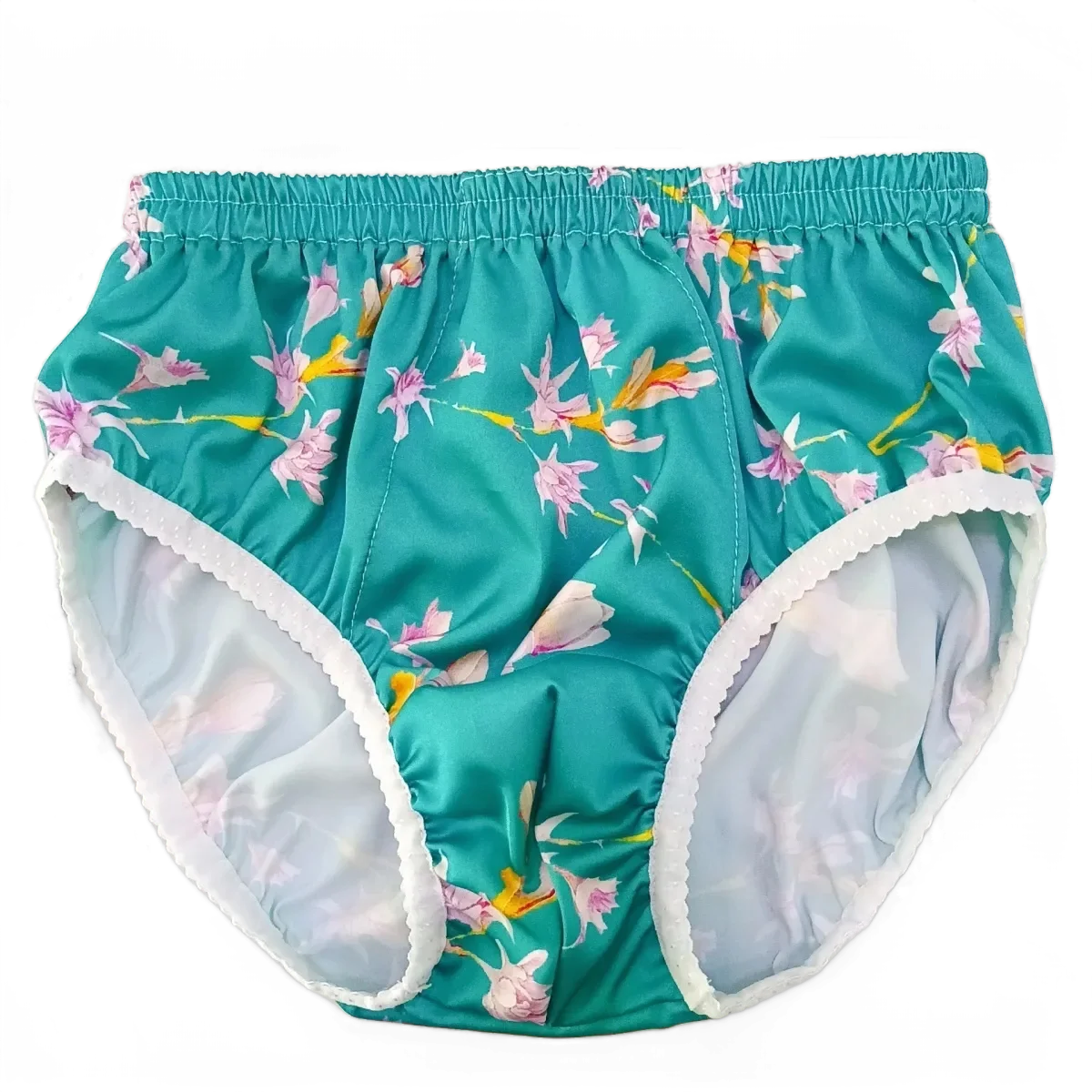 Man's Floral Elastic Waist Handmake Panties Briefs Live Show Dance Costumes Custom Size OK(large size can do)