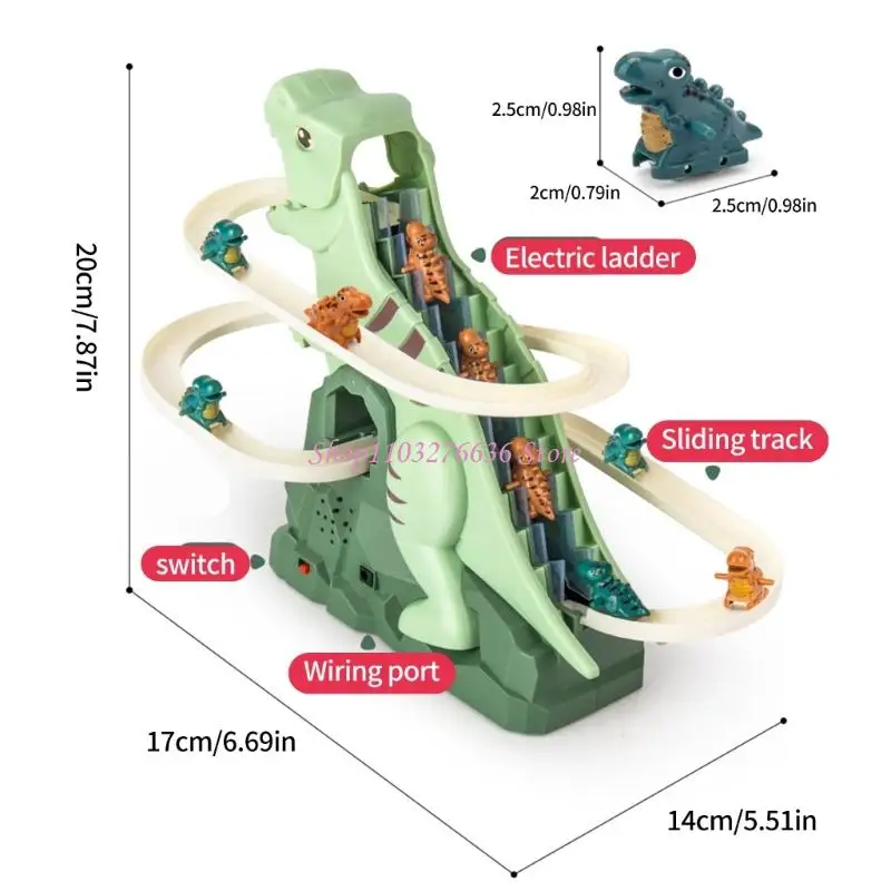 R6FD Creative Dinosaur Racing Track Toy Toy Toddler Fine Motor Marks Development
