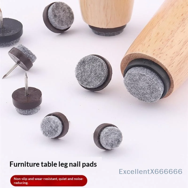 10Pcs Felt Furniture Glide Nails Wear Proof Anti Scratch Noise Reduction Non Slip for Restaurant Chair Table Legs Use