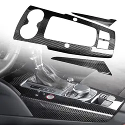 Real Carbon Fiber Car Center Console Gear Shift Panel Trim Cover Sticker For Audi A3 8P S3 RS3 2014-2020 Interior Decor Parts