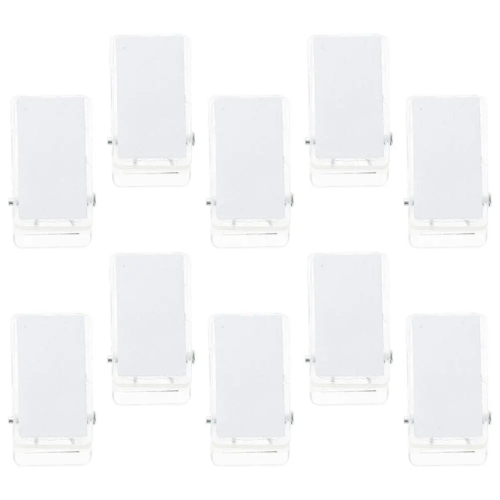 

10 Pcs Badge Holder Adhesive Clips Self-adhesive Spring Documents Bulk Transparent Clear Work
