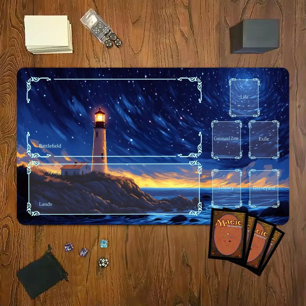 

Anime Scenery Mouse Pad Magic Party Playmat Durable Rubber for Trading Card Game 35X60 Mousepad Office Desk Mats Friendly Design