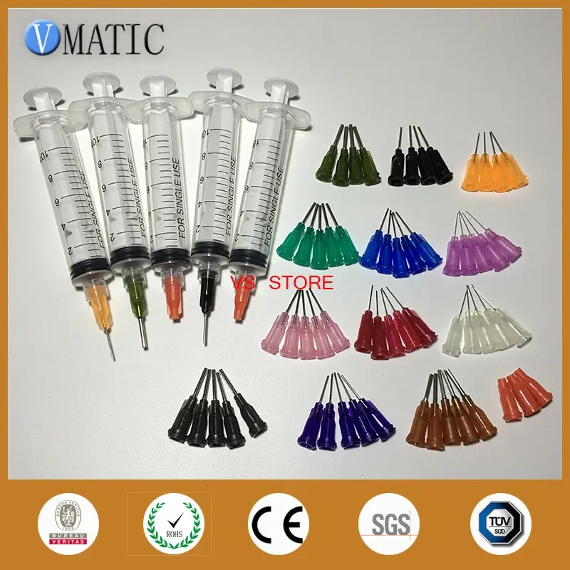 Free Shipping SMT Non Sterilized Adhesive Glue Liquid Dispenser Manual Syringe With Dispensing Needle Tips & Stopper