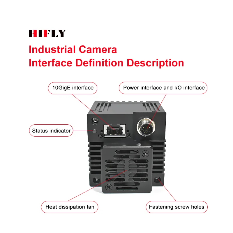 HIFLY Professional CMOS 24fps 8240x5628 47MP 10GigE Rolling Shutter Area Scan Camera C-mount Lens Character Defect Detection
