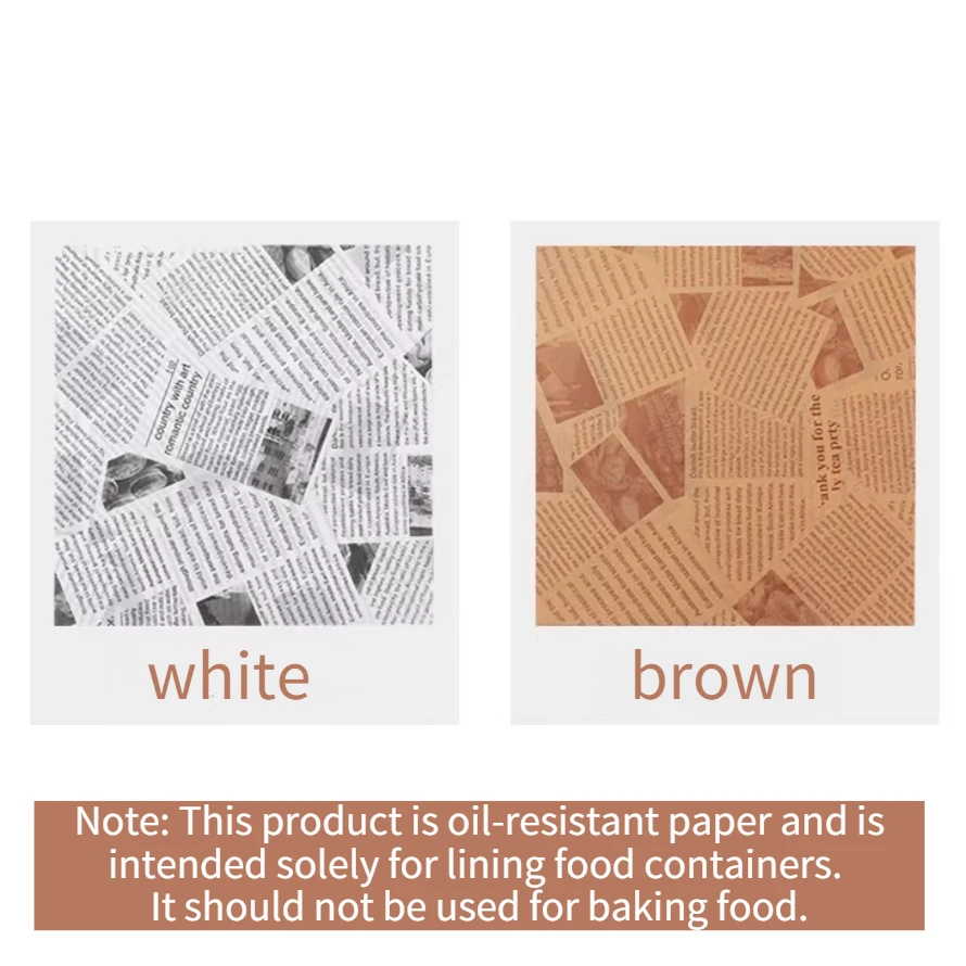 50pcs American-Style Greaseproof Paper Oil-Absorbing Paper Food Pads for Fried Snacks Fried Chicken Barbecue Baking Trays