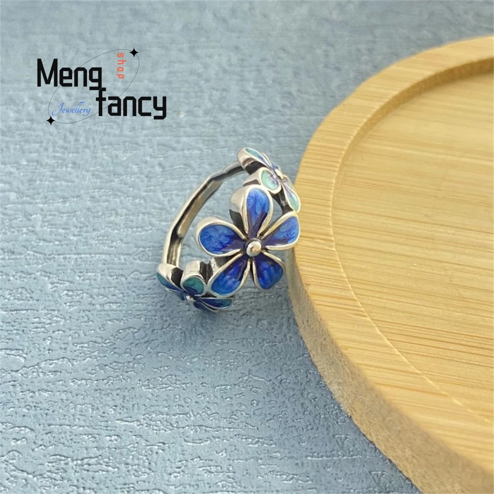 

Fashion Jewelry A Cloisonne Enamel Flower Ring With A Fresh Country Style And Fashionable And Creative Index Finger Ring Luxury