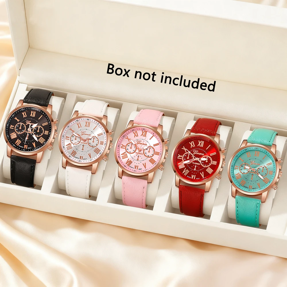 5-piece fashion women's watch set, multiple colors, the perfect gift choice