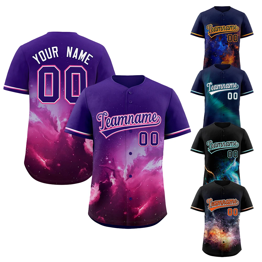 Wholesale Authentic Baseball Jersey Personalized Starburst Pattern Stitched Name Number Logo for Adults Youth Breathable Feature