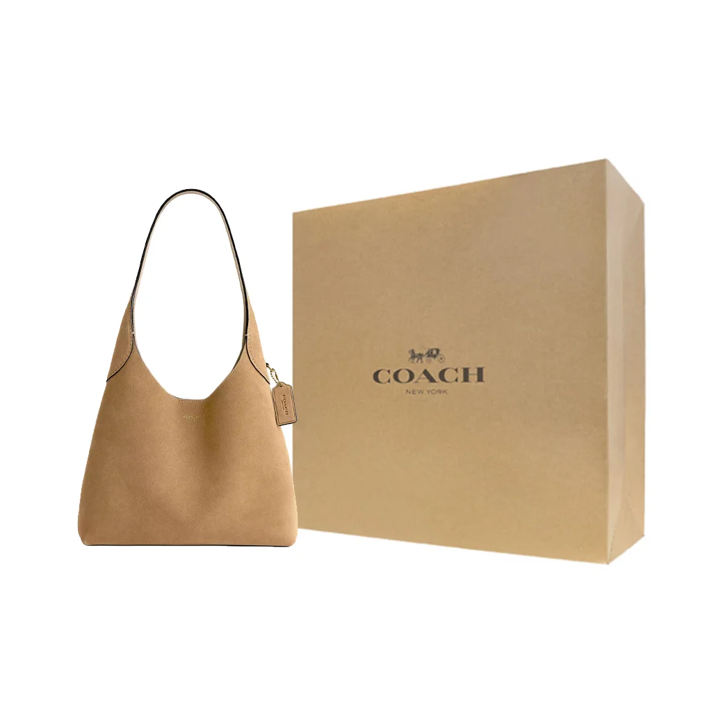 COACH Brooklyn Suede Tote Bag, Shopping Bag, Shoulder Bag Small Women's Sand CW637-B4SN