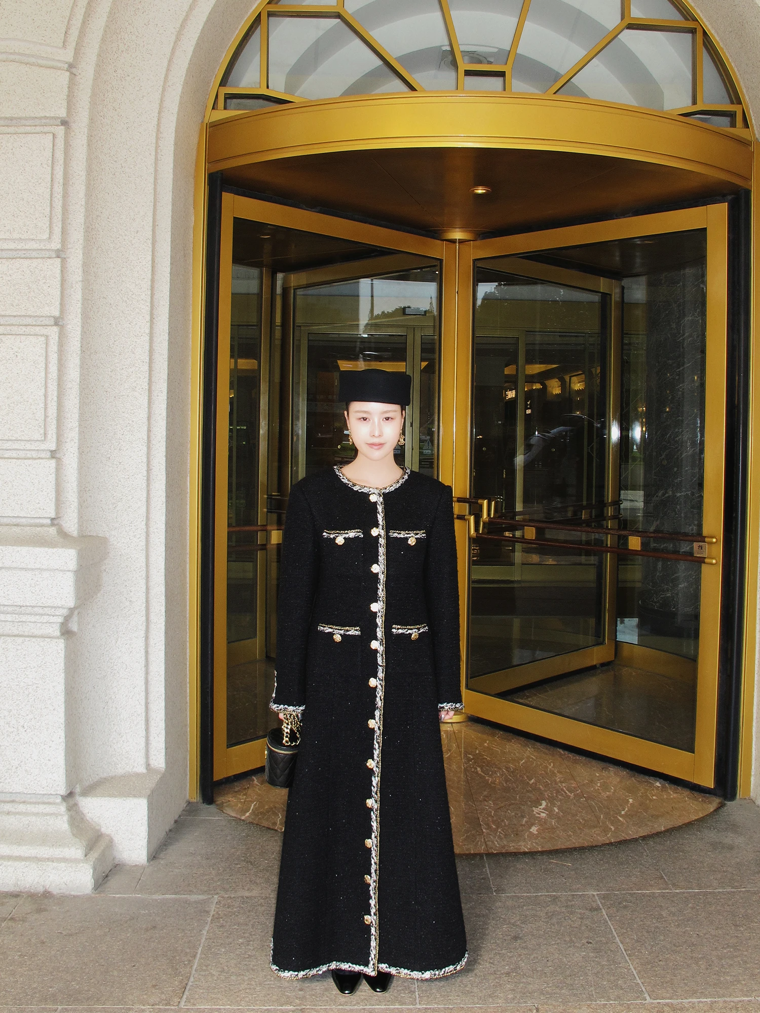 

Weinisian Long Woolen Coat for Women Ele French Sle Thiened Polyester And Pure Wool Spring Autumn Winter New Arrival