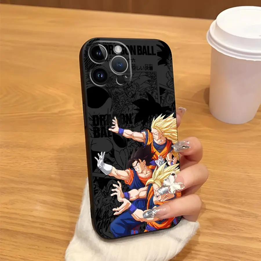 Custodia per iPhone 17Air 7 8 13 12 11 17 Pro Max XR 15 16 14 Plus XS Max Custodia morbida nera per telefono Dragon Ball Cartoon Comics Goku