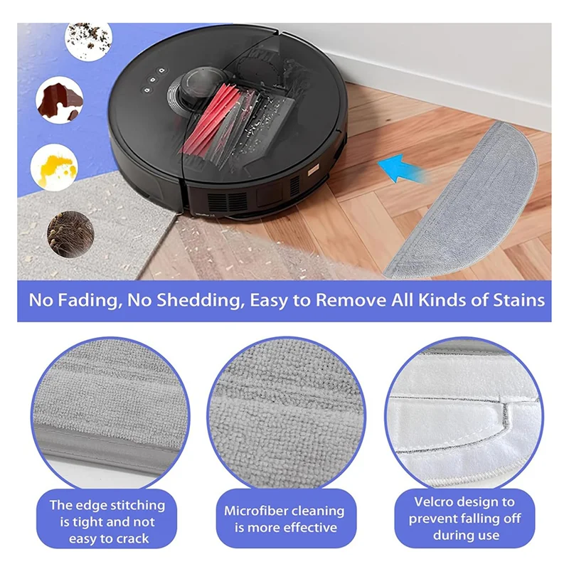 Peças sobressalentes b25b para roborock s8 maxv ultra-conjunto de acessórios com escovas laterais, escovas principais, filtros, sacos de pó, panos laterais