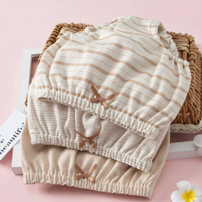 3X ABDL Adult Baby Bloomers Cotton Cute Panties Stripe Print Bow High Waisted Underwear Soft Comfortablet Training Couple Briefs