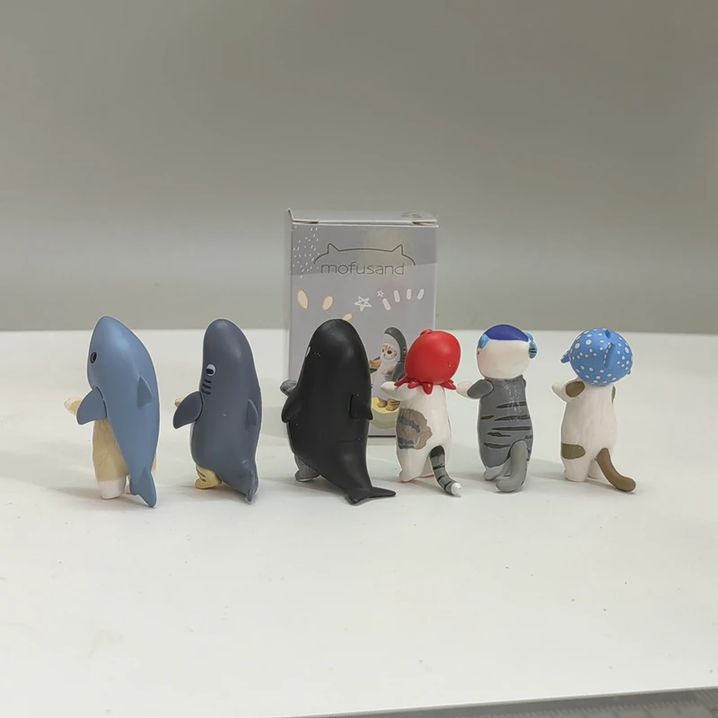 Mofuseands Cute Cat Shark Figure Cos Horned Shark Hammerhead Shark Anime Action Figure Kawaii Toy Decoration Ornaments Gifts Kid