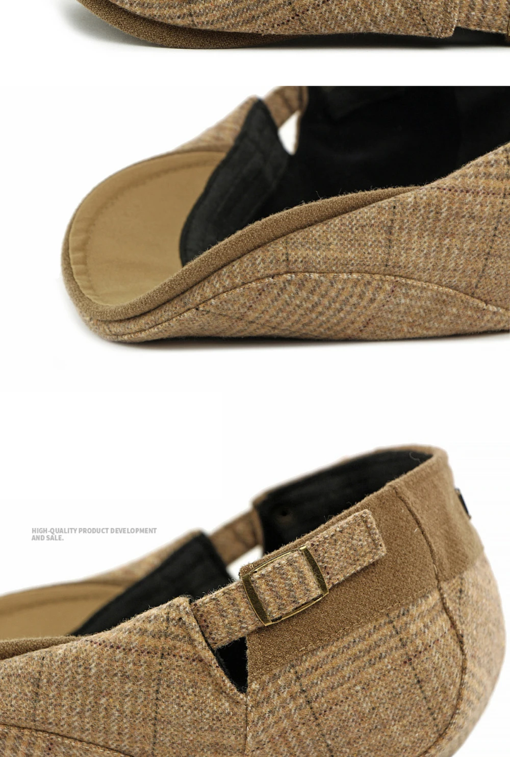 HT4934 Herren Berets Frauen Neue Herbst Winter Wolle Baskenmütze Hut Plaid Künstler Maler Hut Einstellbare Ivy Flache Kappe Männlich Weiblich Baskenmütze Kappe – Detail 6