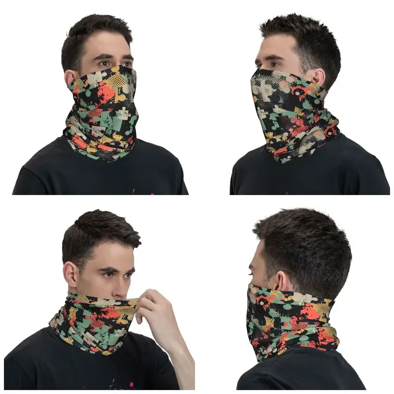 Balaclava estampada geométrica para homens e mulheres, bandana colorida brilhante, capa de pescoço, lenço, headwear, esportes ao ar livre, lenço adulto