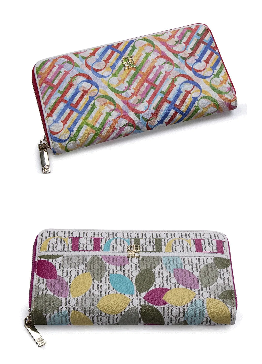 CH Damen Lange Reißverschluss-Geldbörse Vintage Monogramm Niedliches Bärenmuster Große Kartenfächer Geldbeutel Mit Verpackungsbox Tägliche Münz-Clutch – Detail 9