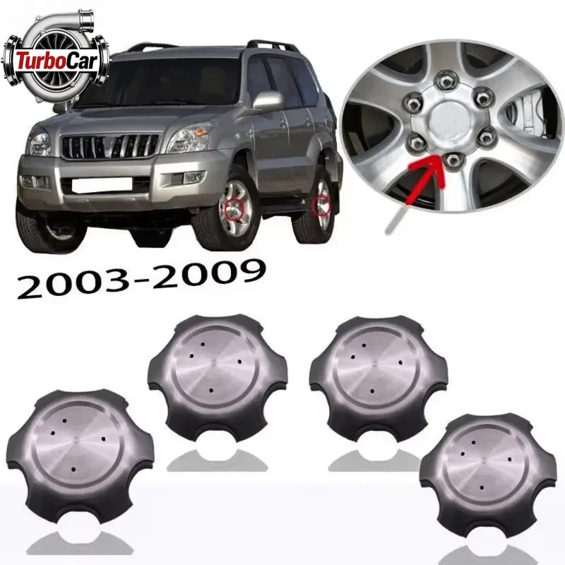 4PCS LOT for Toyota Land Cruiser Prado 120 Series 2003 2009 Wheel Centre Cap Hub Rim Cover 140mm 95mm