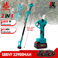 45MM Brushless Telescoping Pole Pruning Shear 2 IN 1 Cordless High Branch Garden Pruning Tool For 21V 18V Battery
