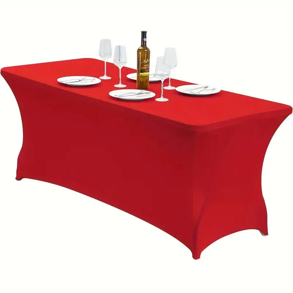 Elastic 4/6/8FT High Stretch Tablecloth Washable Universal Bed Cover Elastic Rectangular Table Cloth Hotel Banquet