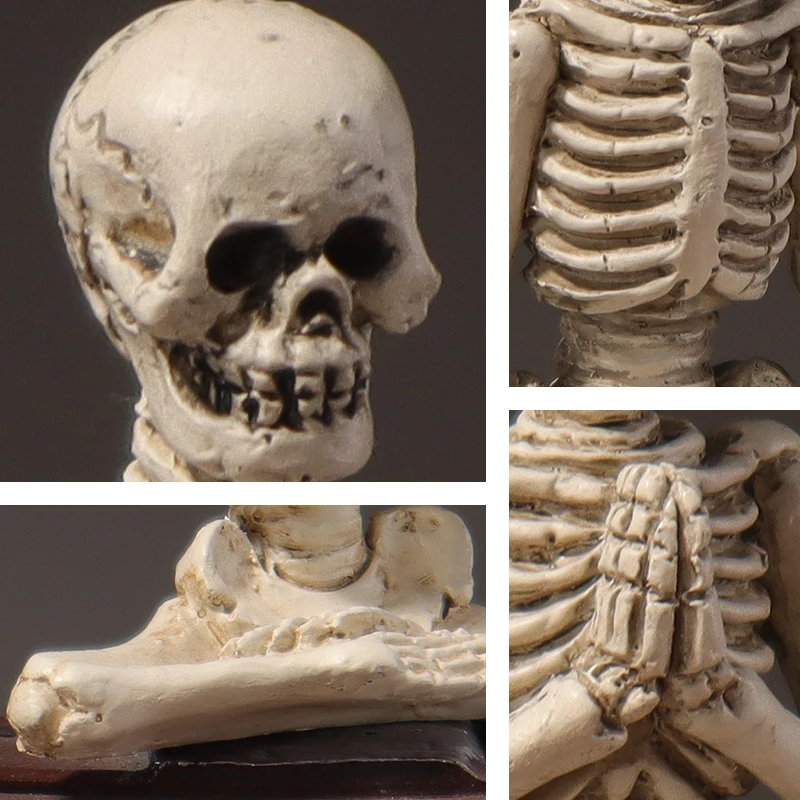 تمثال مهرجان الراتنج المزخرف ثلاثي على شكل جمجمة الهالوين لإنشاء جو العطلة في المنزل وغرفة النوم وغرفة المعيشة