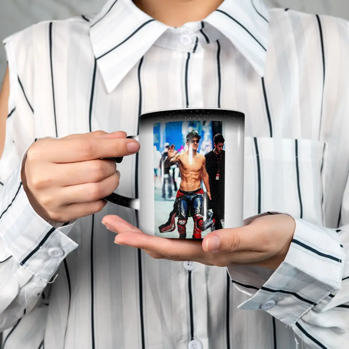 Fabio Quartararo French Motorcycle Racer Mug Funny Ceramic Coffee Cups Tea Mugs Milk Cup Drinkware Gift for Friends