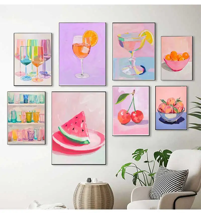 Colorful Summer Popsicle Poster Still Life Dining Room Breakfast Food Prints Canvas Painting Wall Art Picture Home Kitchen Decor