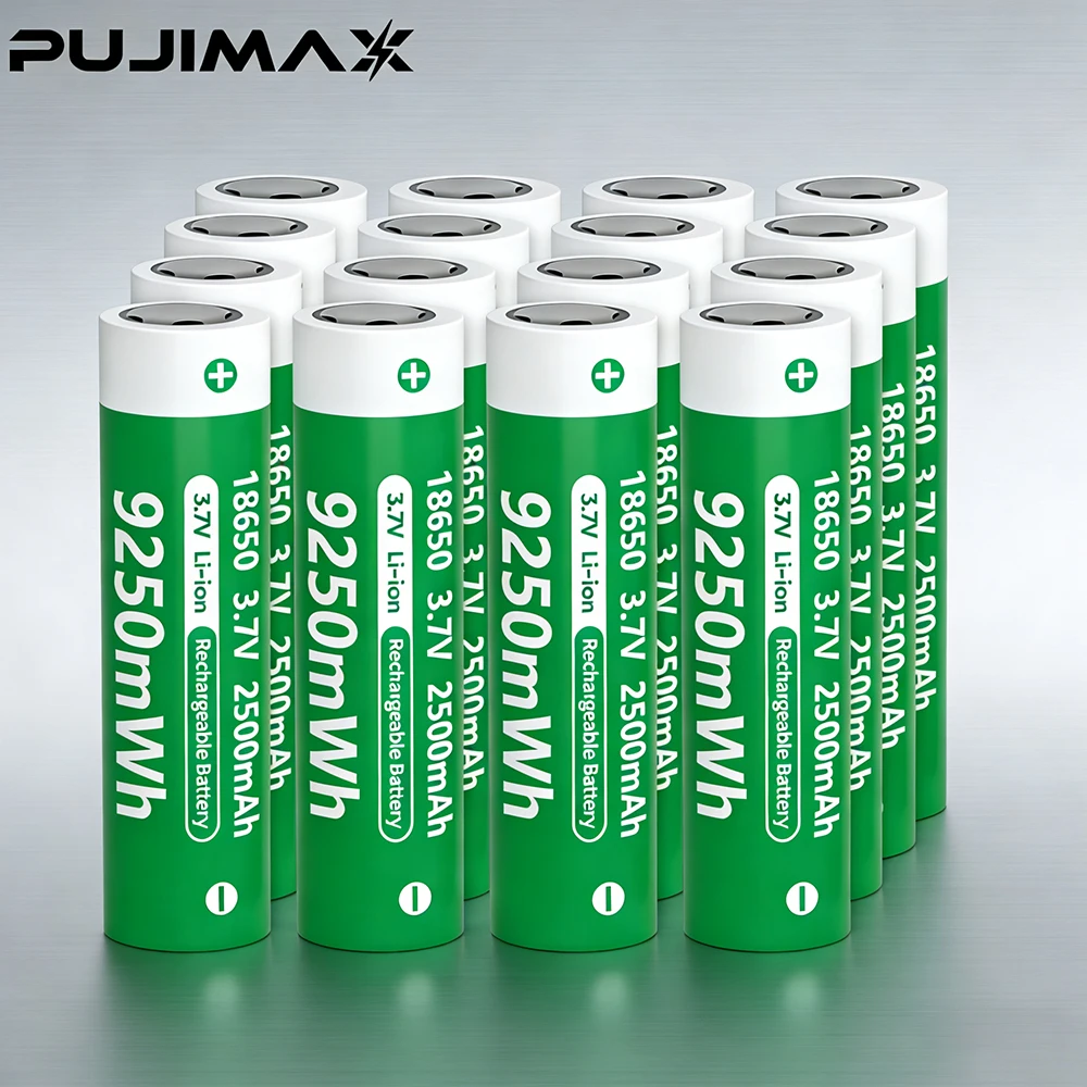 

PUJIMAX 1-32pcs 18650 Battery 3.7v Lithium Rechargeable Battery 100% New NCR18650B 9250mWh Flashlight Fast Charging Batteries