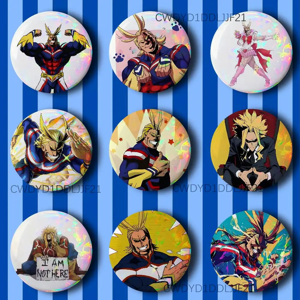 Hero A-All Might A-Academia Badge Brooch Figure Lapel Pins Clothes Backpack Fashion Cute Collection Decoration Display