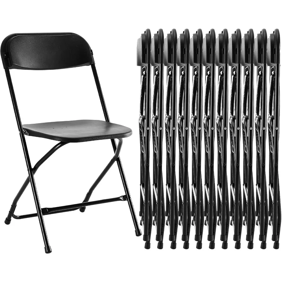 12 عبوة من الكراسي البلاستيكية القابلة للطي بسعة 330 رطلًا، كراسي معدنية محمولة قوية للاستخدام الخارجي والداخلي، سهلة التجميع