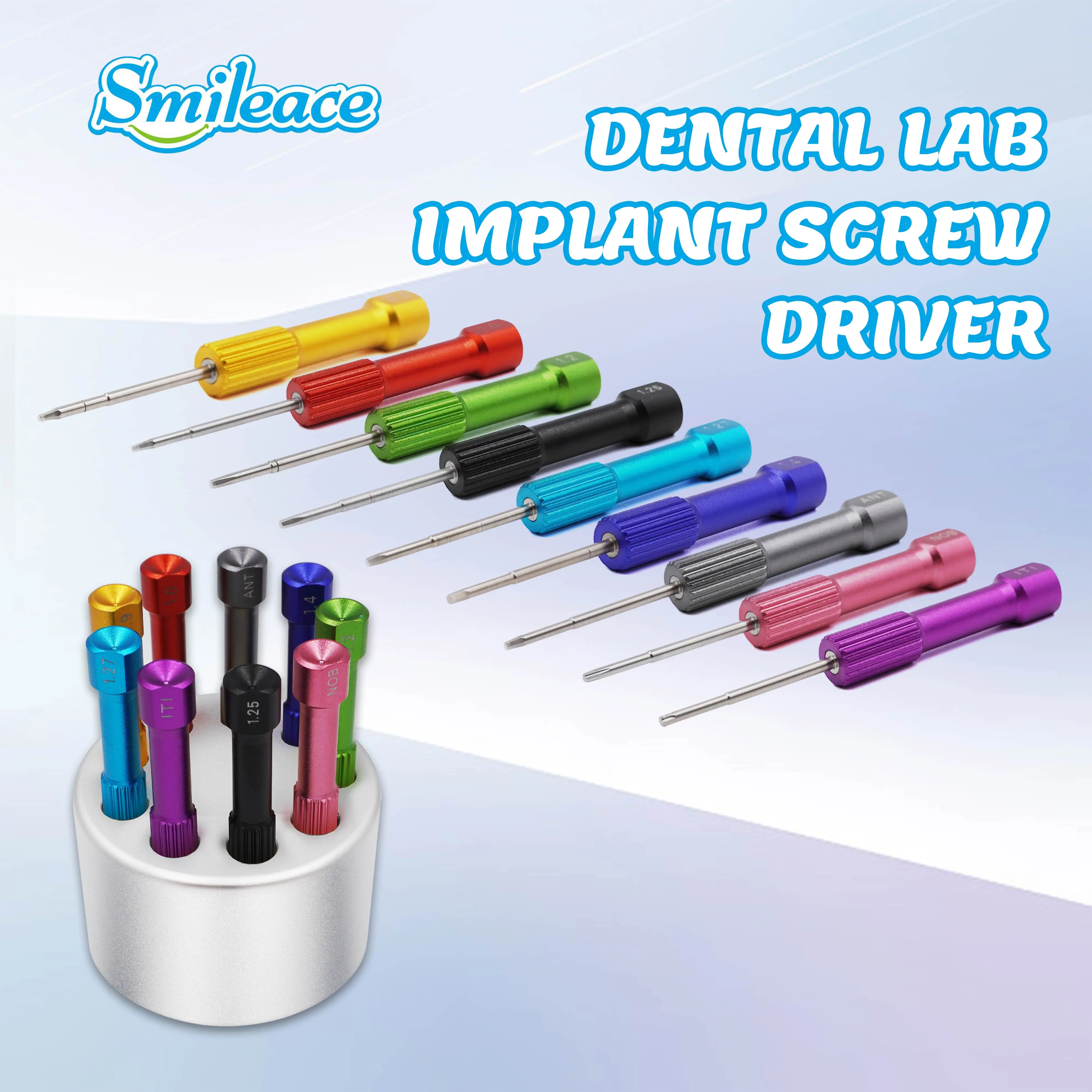 

Dental Orthodontic Implant Screw Driver 9Pcs Micro Screwdriver Steel Dentistry Instrument Tool Kit Abutment Holder Stand Tools