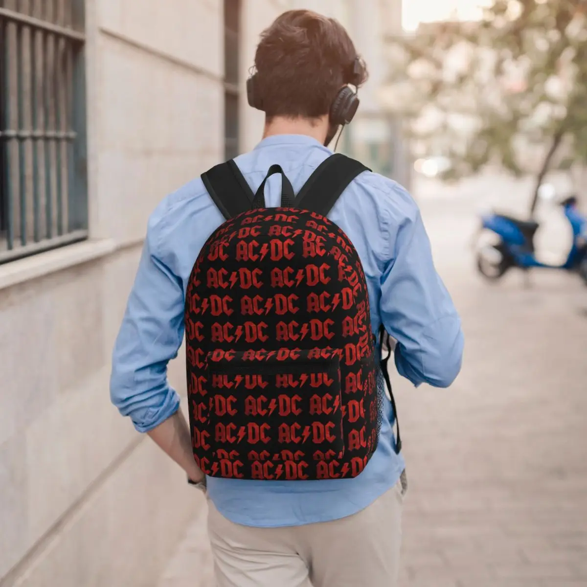 AC - DC Rock Music Band Jagged Logo Student Backpack School Bag Hiking Travel Daypack for Boys Girls Bookbag Shoulder Bags