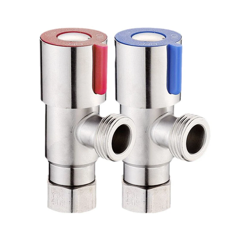 Stainless Steel Triangle Valve Hot and Cold Water Inlet Valve For Toilet Water Heater, Kitchen Sink Female Threads Bathroom Valv